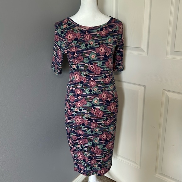 Lularoe Minnie Mouse floral midi dress size XS - Picture 1 of 4